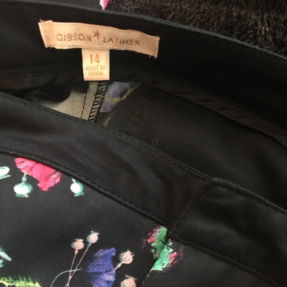 GIBSON & LATIMER flower slacks size 14 - Picture 4 of 6